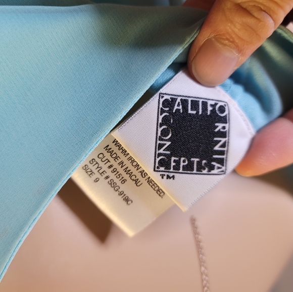 Vintage California Concepts Mini Baby Blue Chiffon Dress - Picture 11 of 12